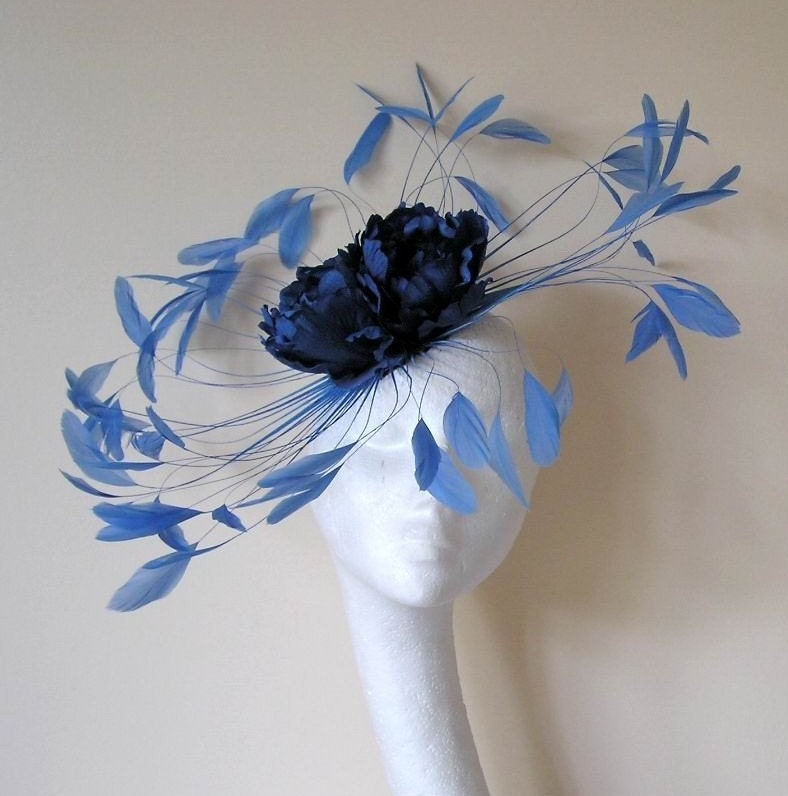 Royal Blue Feather Fascinator