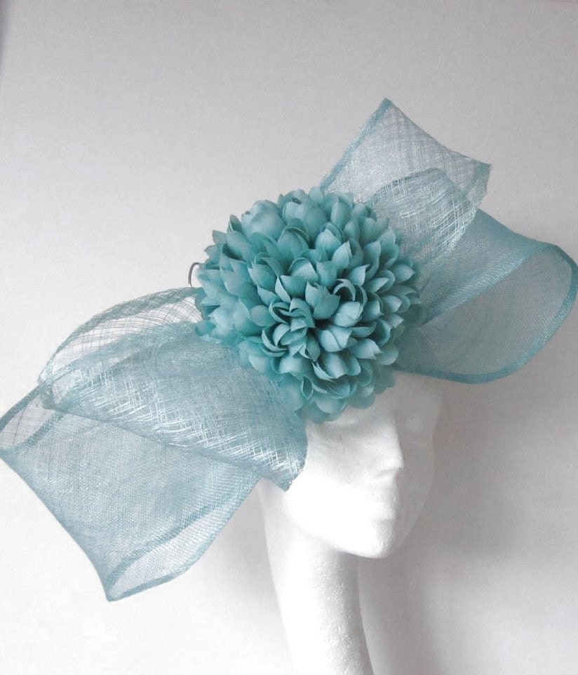 Turquoise Cocktail Fascinator Hat for Kentucky Derby & Ascot