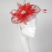Red  Fascinator Kentucky Derby or Wedding Hat