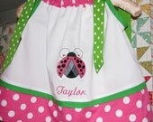 Pink and White ladybug pillowcase dress
