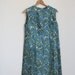 SALE Blue Green 1960s Floral Mini Dress Vintage Small