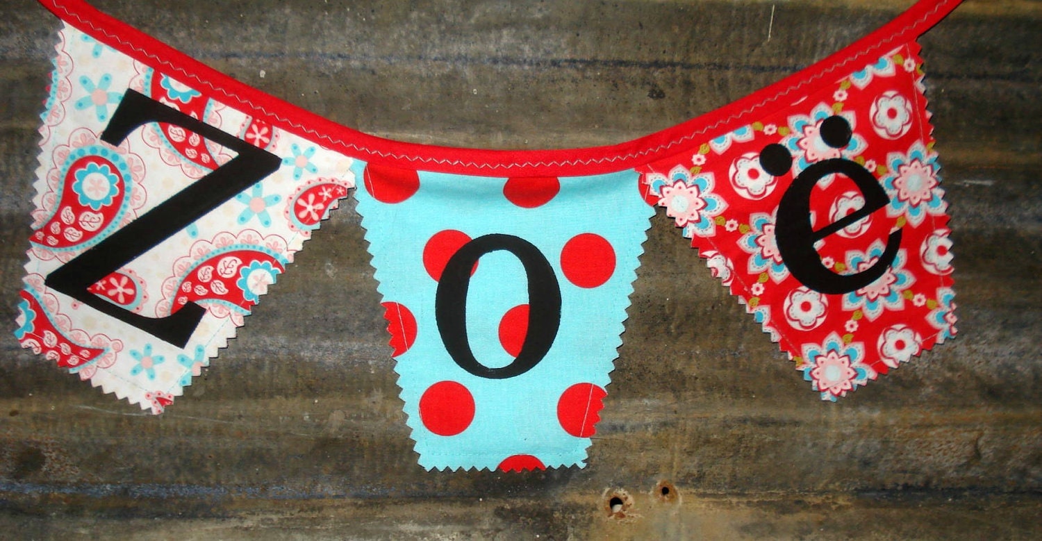 DESIGN YOUR OWN - custom / personalized bunting / banner 4-5 panels