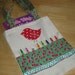 Crayon tote / bag with bird applique