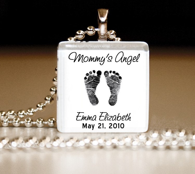 Mommy's/Daddy's Angel -- Glass Tile Pendant