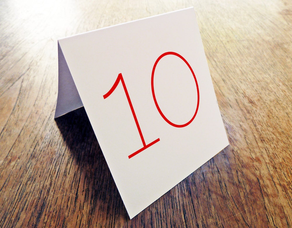 Printable Table Number - Two Hearts