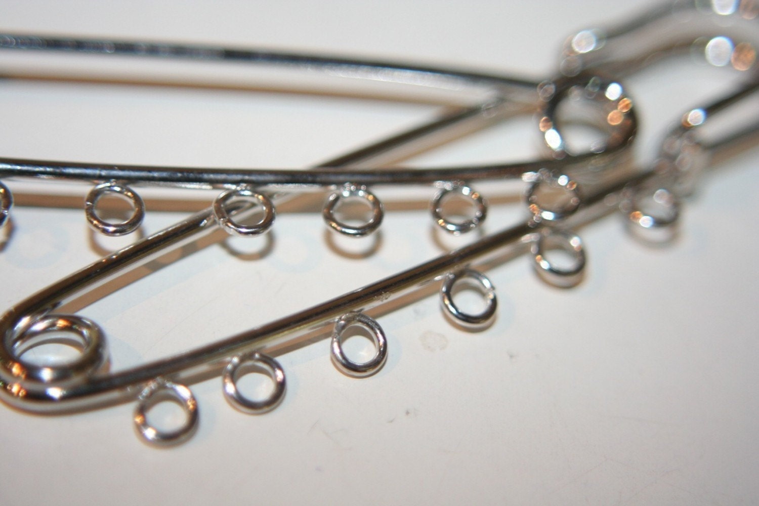 Rhodium Plated 6 Hole Kilt Pins - 3 inches - 3 pcs