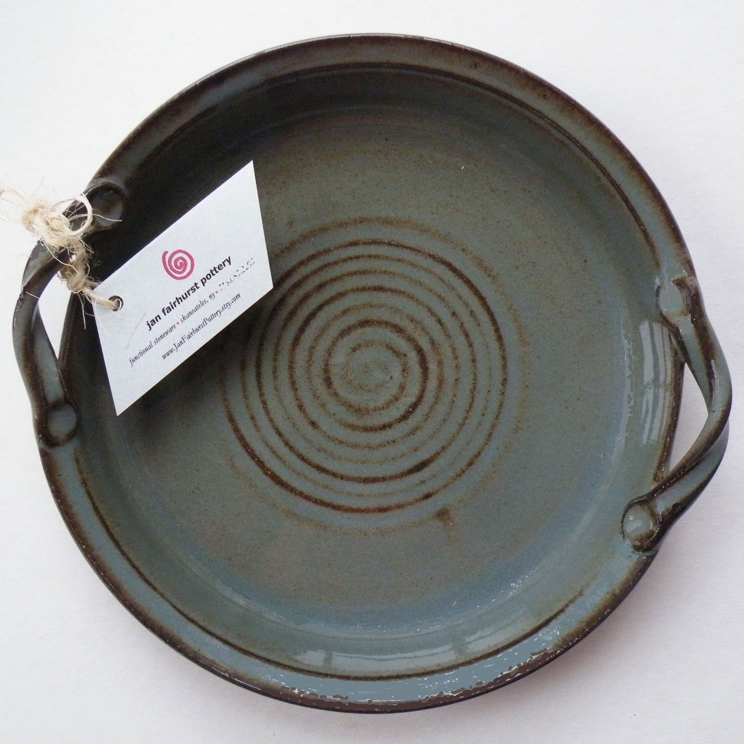 Blue Gray Stoneware Pottery Dish - Dining and Entertaining - Dishes - Vegetable Dish - Ceramic Baking Dish - Ovenware - Serving Dish