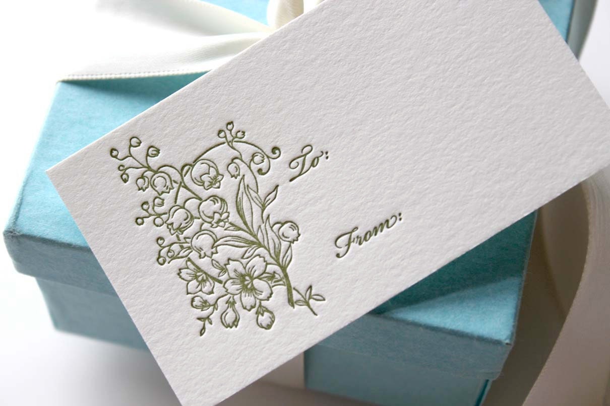 Letterpress Gift Tags- set of 8
