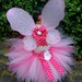 Tinkerbell Fairy Costume...Fuschia, Pink Custom PIxie Tutu, Embellished Wings & Bow...Sizes 2T/3T, 4T/5T