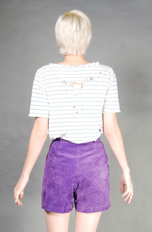 Holiday Sale vtg 90's Leather Shorts winter mini Menswear CHIC XS/S SALE