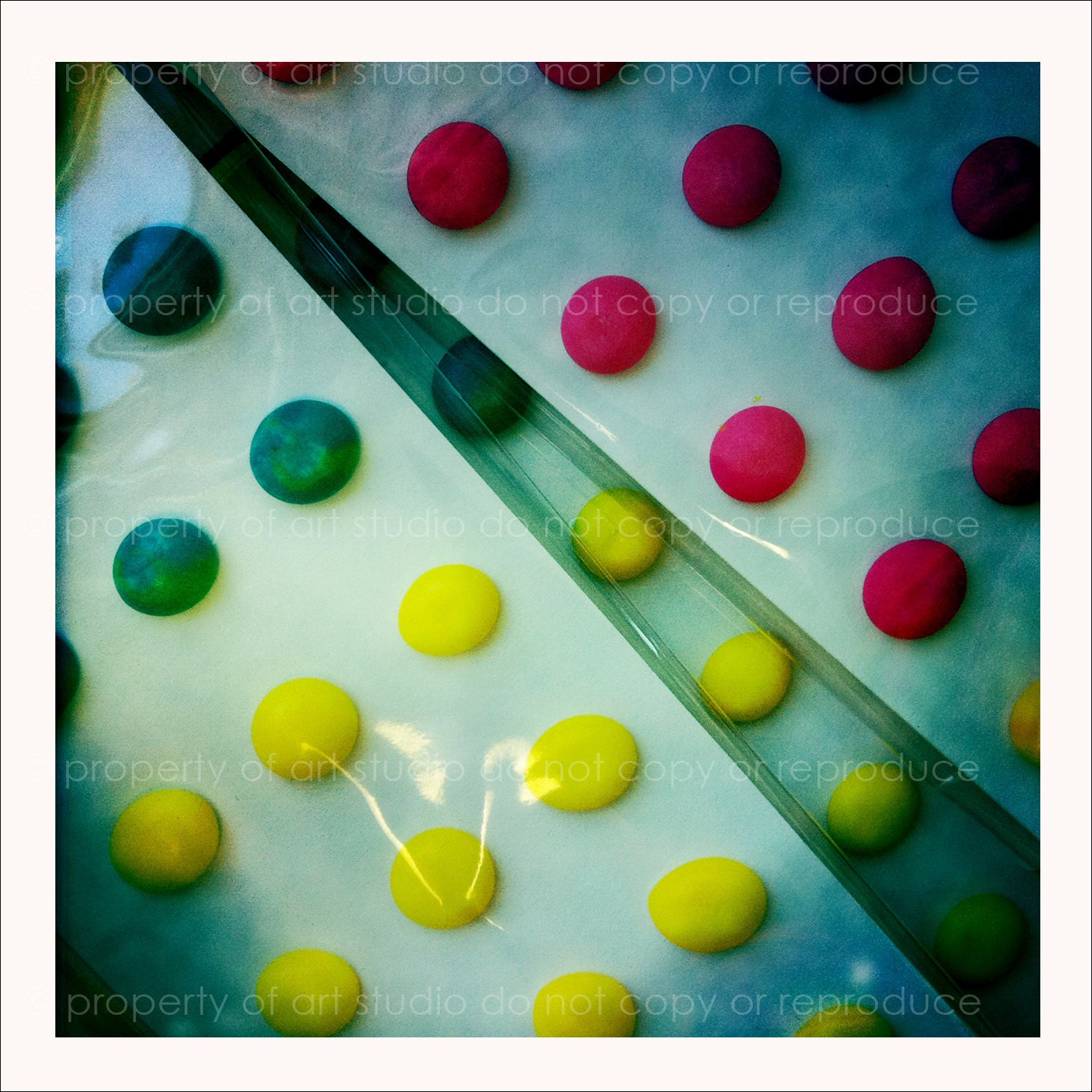Retro Button Candy - 5x5 Retro Square Metallic Art Photograph Print - Made by artstudio54 on ETSY
