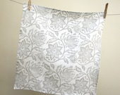 everyday gray on white passionflower linen napkins set of 4 - giardino