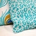 Leopard Peacock hand printed linen lumbar decorative pillow case
