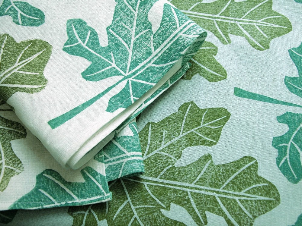 Fig Leaf Linen Tea Towels Set of 2