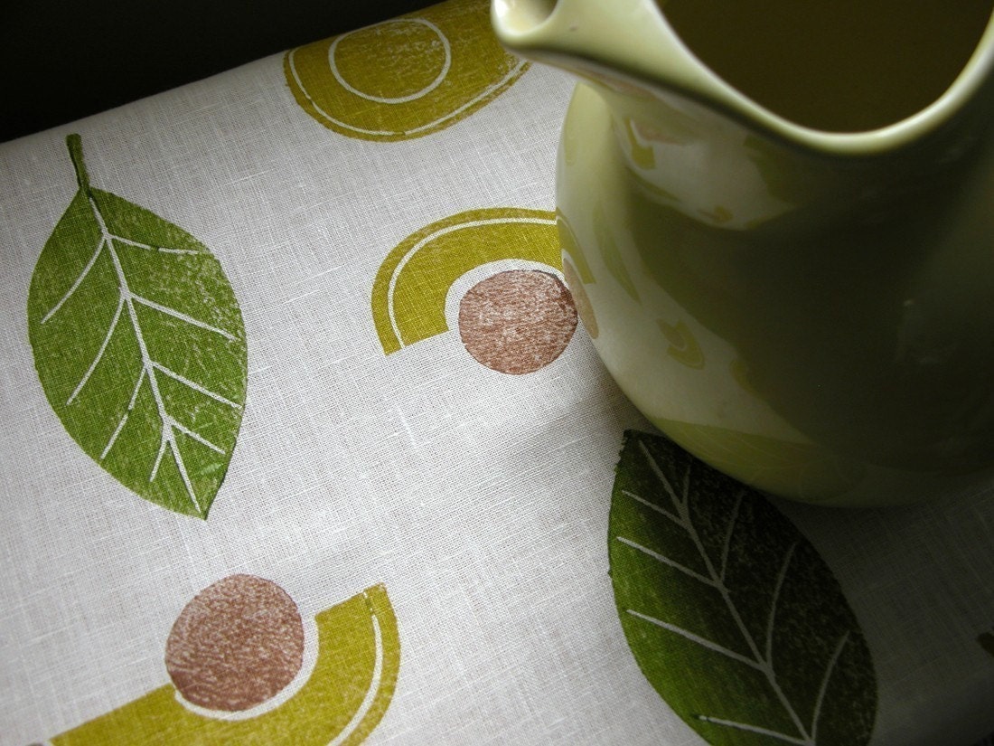 Avocado linen tea towel