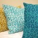 Leopard Print hand printed linen lumbar pillow cases set of three