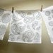 Winter White set of four linen hand printed dinner napkins