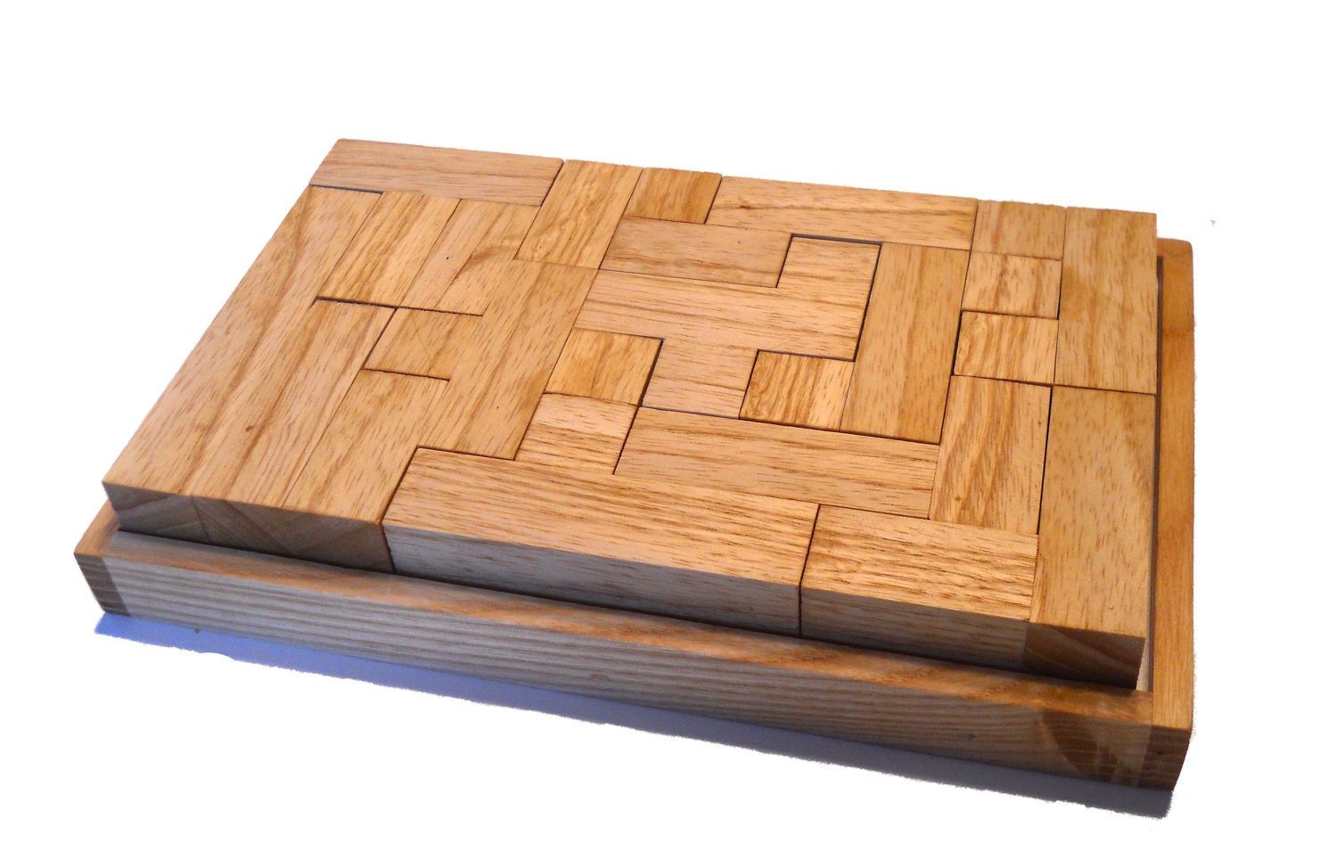 Pentomino Puzzle - Solid Ash Wood Puzzle - Logic Puzzle - Handmade Wood Game - 12 Piece Puzzle - Brain Teaser Puzzle
