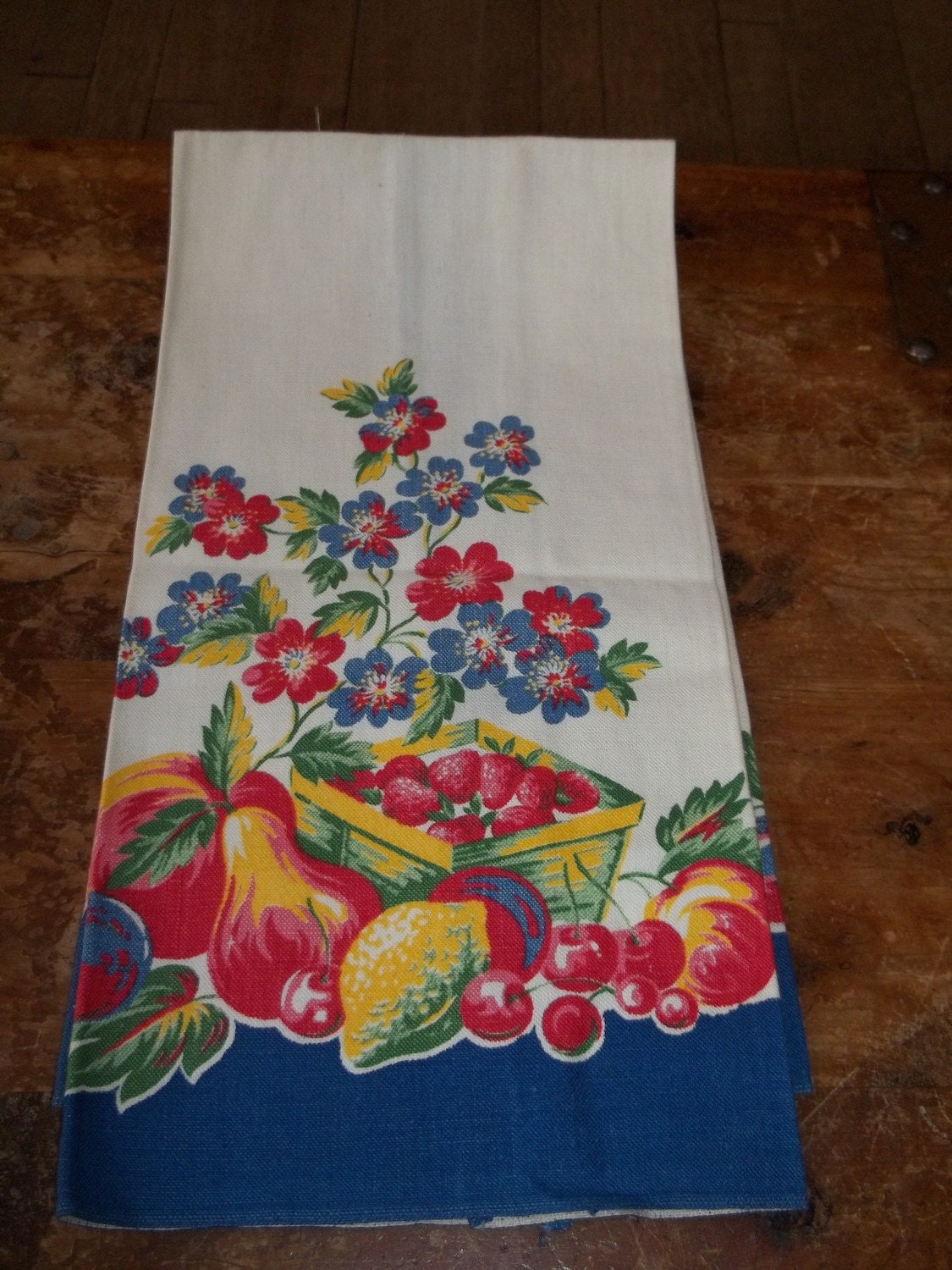 Vintage linen Fruit towel
