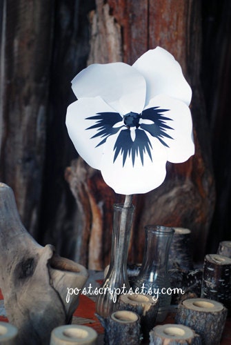 large paper pansy - choose your flower color - perfect wedding decor, photo prop, party decor, or interior design