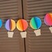 3D Hot Air Balloon Banner - Up Up and Away - Rainbow - Circus -  - baby shower, birthday party, nursery decor - custom colors available