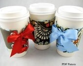 CoffeeSleeve (Instant Download) PDF Pattern- 3 STYLES- aGreenSleeve, Eco-Friendly, Coffee Cozy, Coffee Coat, Cup Cozy