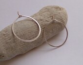 Sterling Silver Hoop Earrings Hammered - EXTRA SMALL .875 inch - Made to Order
