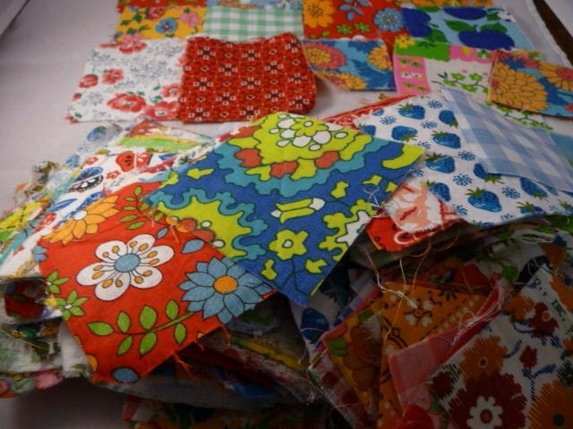 Even Better Vintage Farmhouse Feedsack Cotton Quilt Scraps