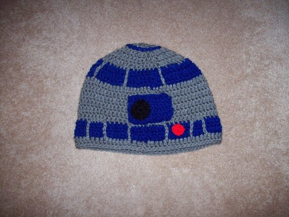 Crochet Robot Droid Hat by craftandcrochet on Etsy