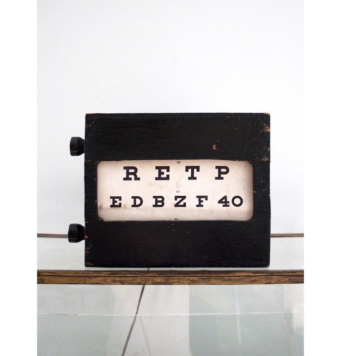 Antique Wooden Eye Chart Light Box