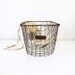 Vintage Wavy Wire Basket With Brass Number Tag