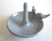 Blue birds ring holder, kitchen Ring holder, jewelry organizer Dish, Made to Order, handmade pottery