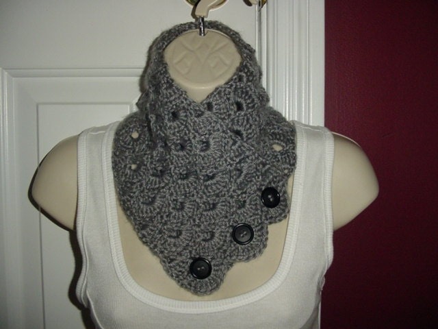 Beautiful Classy Soft Grey Neck Warmer Scarf FREE SHIPPING