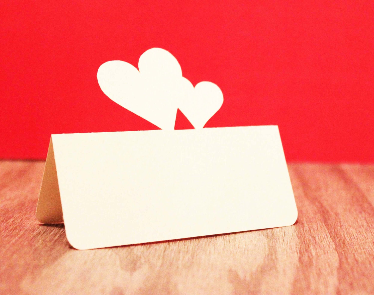 Wedding Place Cards Double Heart Set of 100