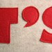 LET'S MAKE OUT - oatmeal and red- 16 inch recycled felt applique pillow