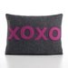 XOXO - recycled felt applique pillow 10"x14"- more colors available