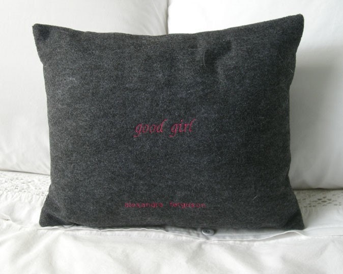 GO TO THE GYM Felt Applique Pillow