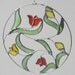 Spring Tulips Stained Glass and Wire Suncatcher in a Circle