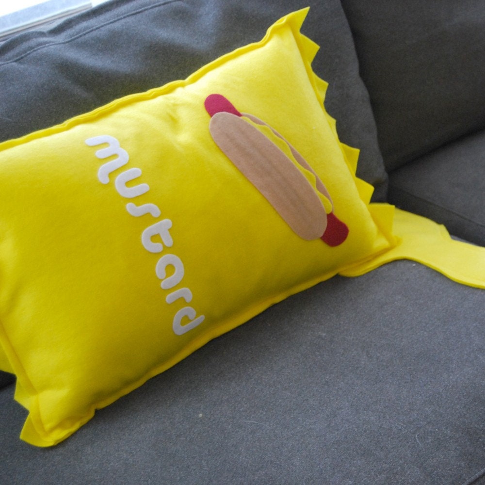 Mustard  Pillow and Spill-- Perfect for Boyfriends, Foodies and Kids
