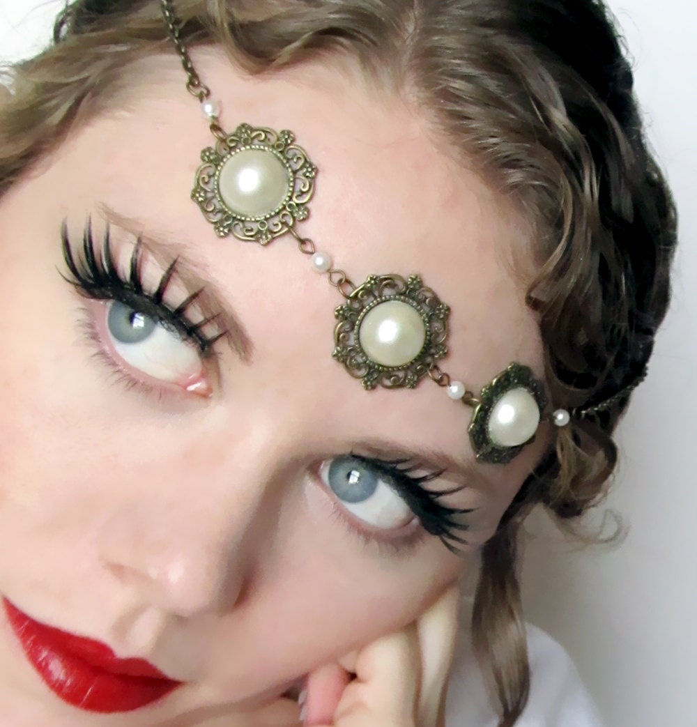Wedding Circlet in Bronze and Pearl