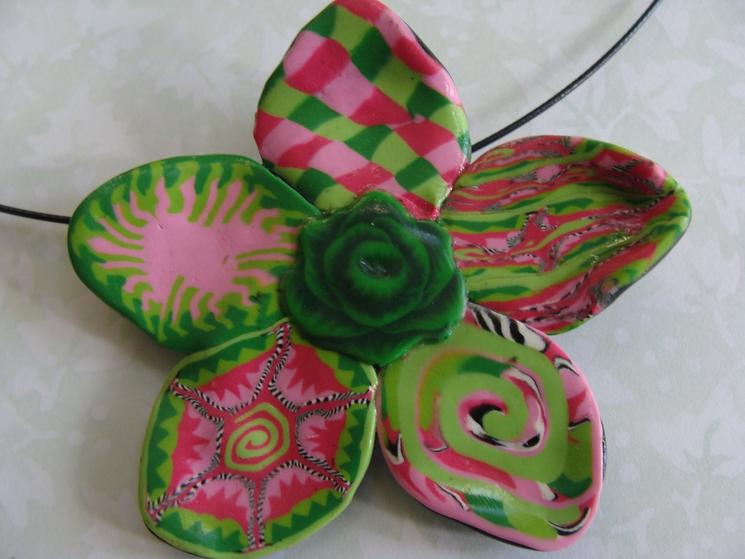 Polymer Clay Flower Pin or Pendant