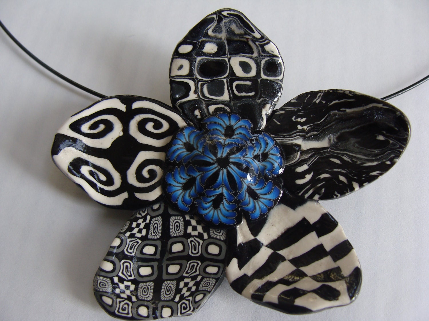 Polymer Clay Flower Pin or Pendant