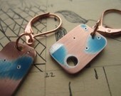 Sexy Sleek Upcycled Copper Computer Board Earrings
