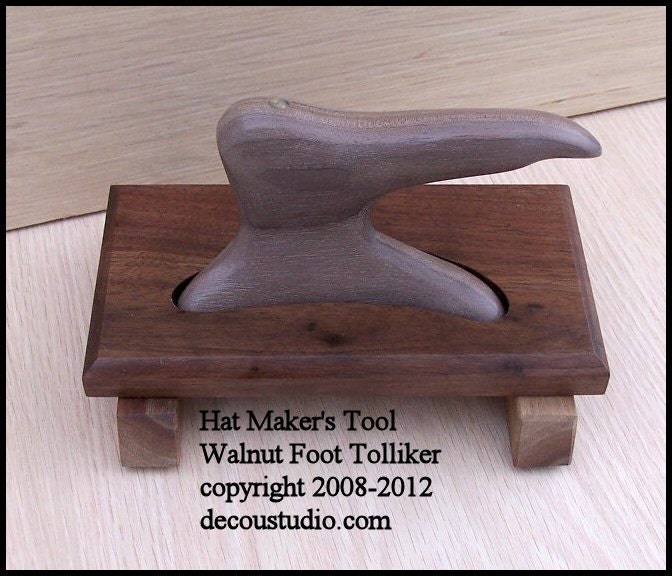 New Hat Making Tool Foot Tolliker Millinery Brim Crown Shaping Right Handed Black Walnut Wood Milliner