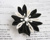 Black and Ivory Flower Star Brooch Pin Sale