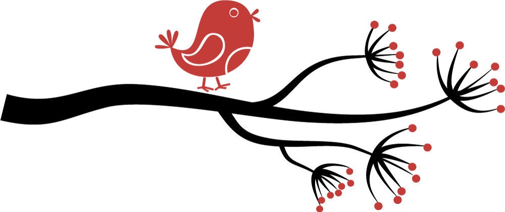 Bird Sitting on a Branch Wall Vinyl Decals Art Graphics Stickers