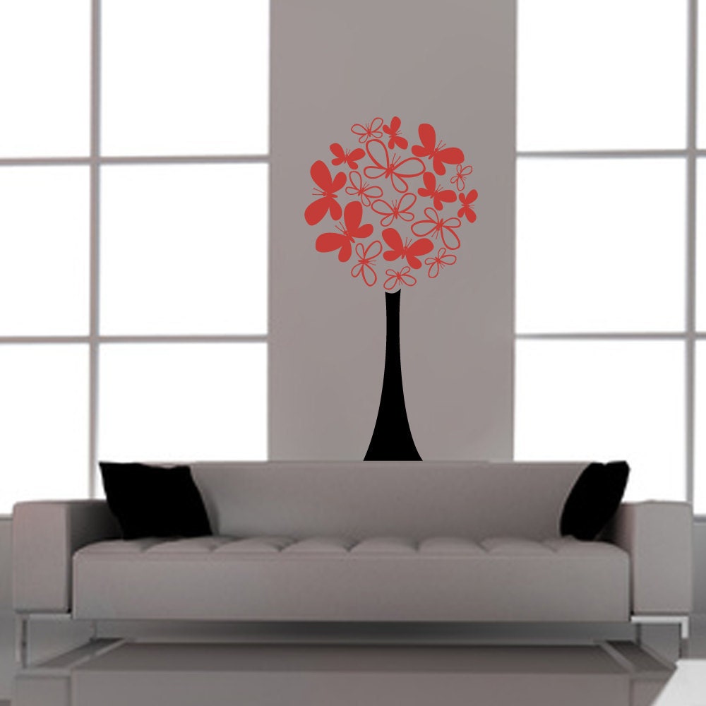 Butterfly Tree Wall Vinyl Decals Art Graphics Stickers