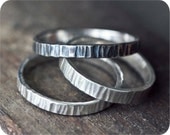 Thin Tree Bark Band // Custom Sterling Silver Ring