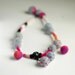 Bold statement necklace - felt and fiber funky summer necklace