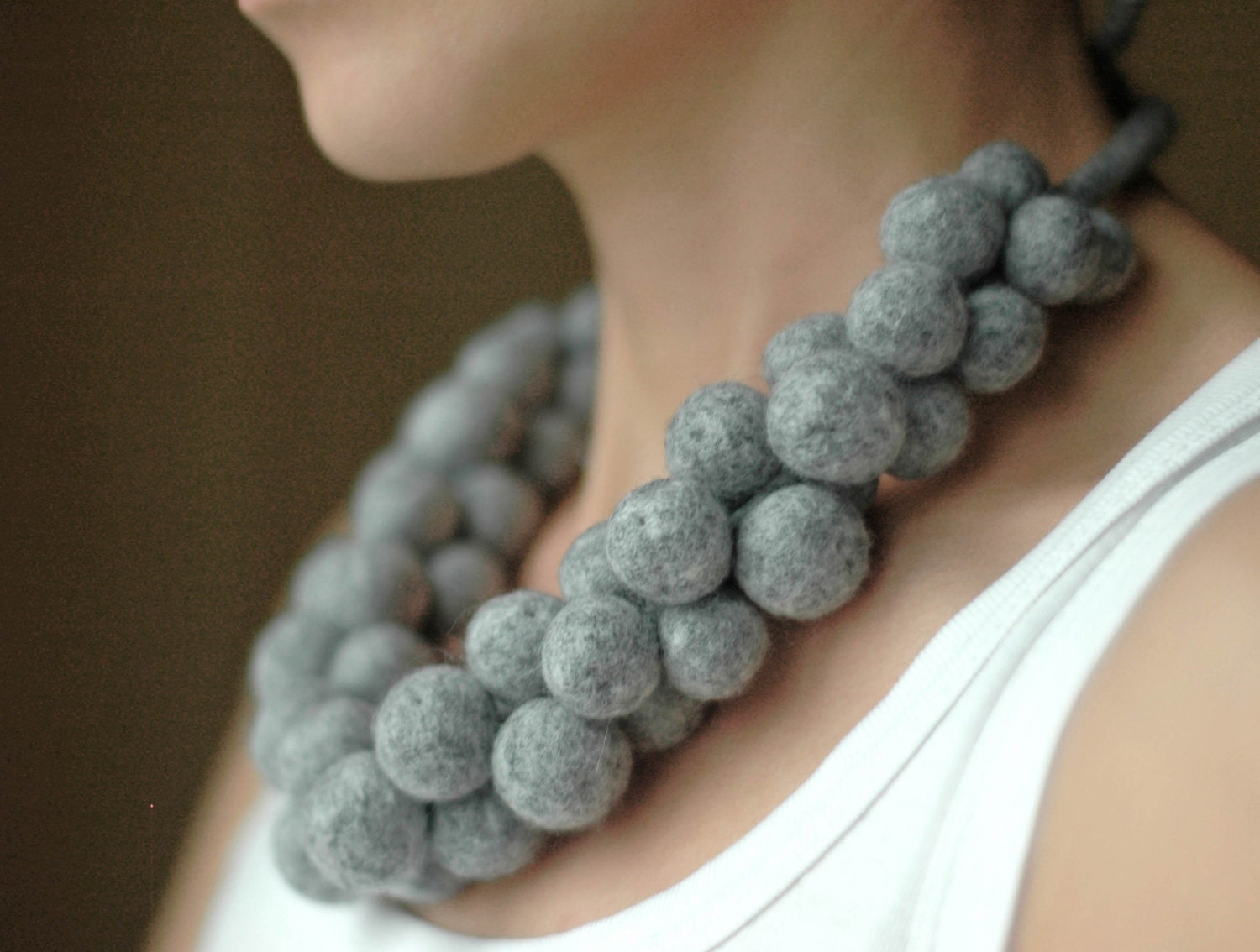 Bold Chunky Felt Necklace Felt Jewelry Felted Women By Feltik